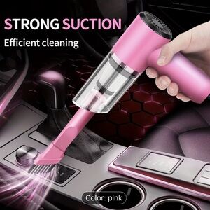 Pink Handheld Car Vacuum Cleaner
